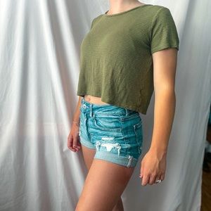 Green crop top